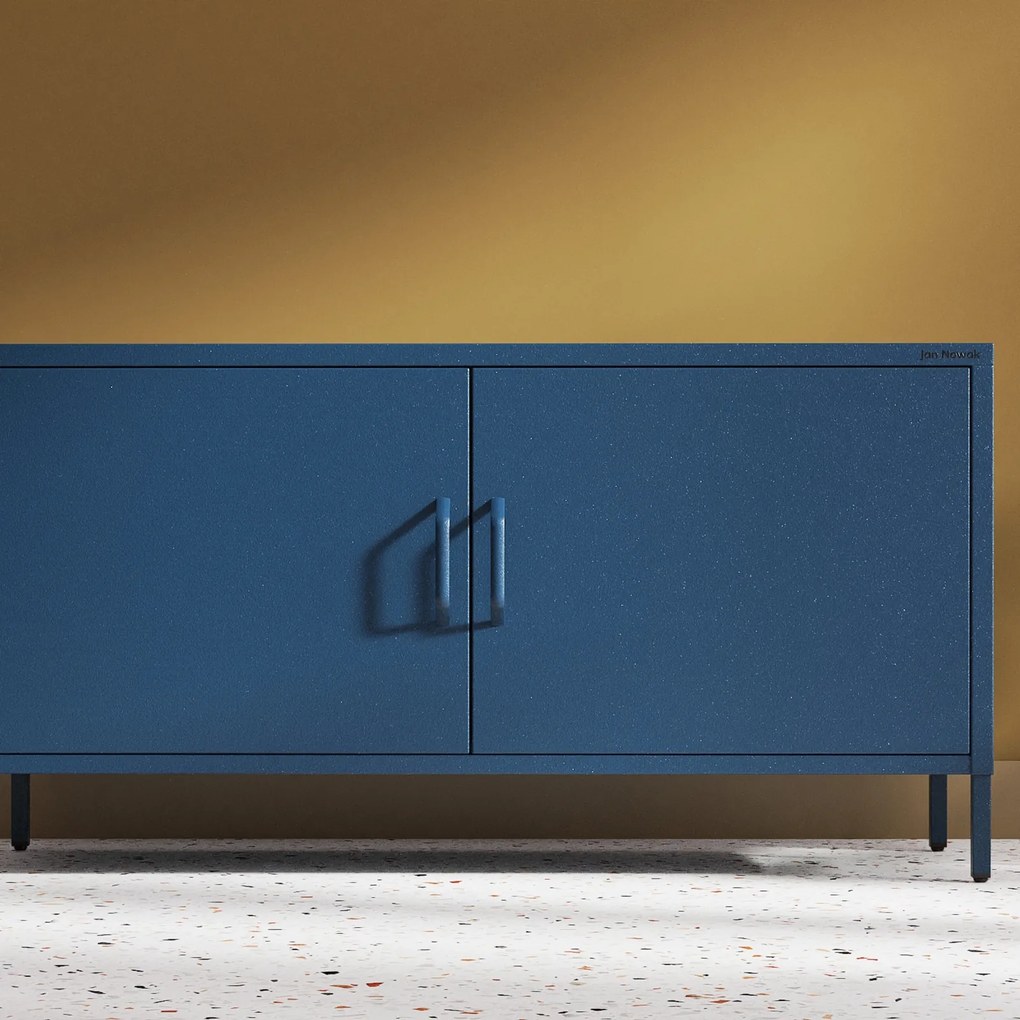 Metalowa szafka RTV dwudrzwiowa Modern Rosa granatowa
