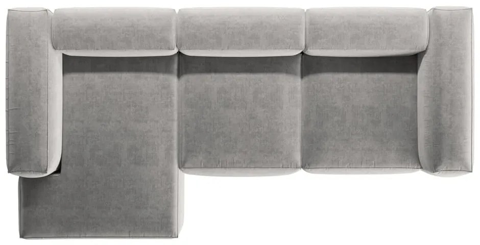 Jasnoszary narożnik (lewostronny/z szezlongiem) Bergamo – Cosmopolitan Design