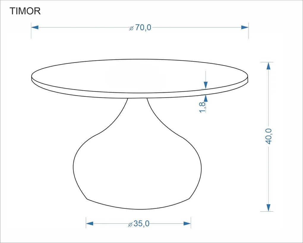 Okrągła ława 70 cm Timor 2 Halmar, trawertyn