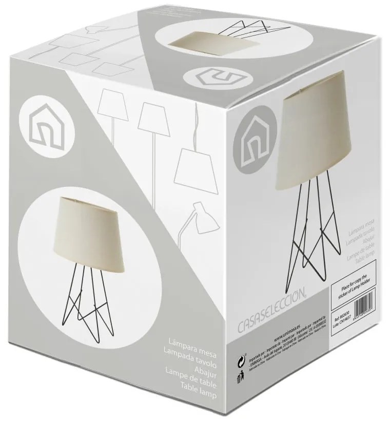 Czarno-kremowa lampa stołowa z tekstylnym kloszem (wys. 38,5 cm) – Casa Selección