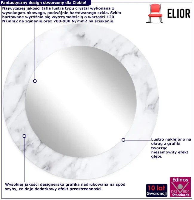 Designerskie lustro w dekoracyjnej ramie K0-C00