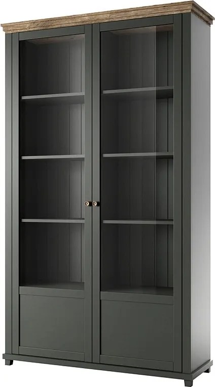 Witryna EVORA 2D zielona mat/dąb lefkas