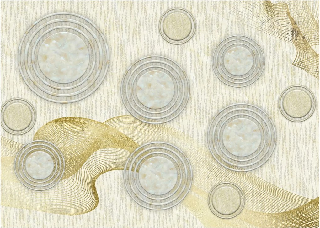 Obraz na szkle - Abstrakcja, marmurowe kręgi (70x50 cm)