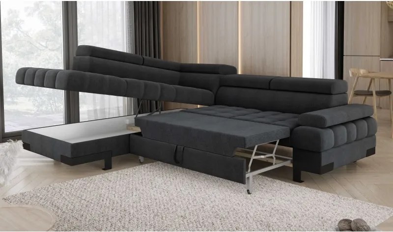 Narożnik SELVA L z funkcją spania i pojemnikiem Lewostronny w tkaninie AUSTIN 20 WERSAL