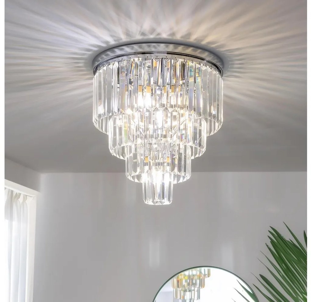 Brilagi - LED kryształowa lampa sufitowa MOZART 5xE14/40W/230V, błyszczący chrom