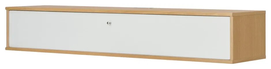 Biało-naturalna szafka pod TV w dekorze dębu 133x22 cm Mistral – Hammel Furniture