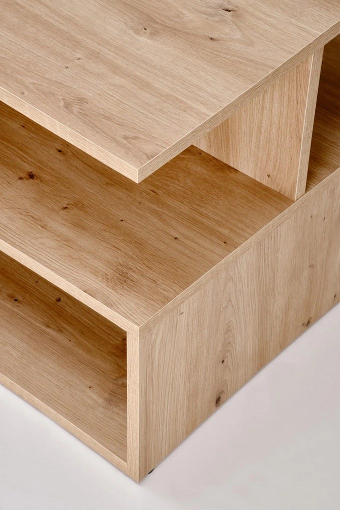 Prostokątna ława dąb artisan do salonu z półką 90/51/43 IVA