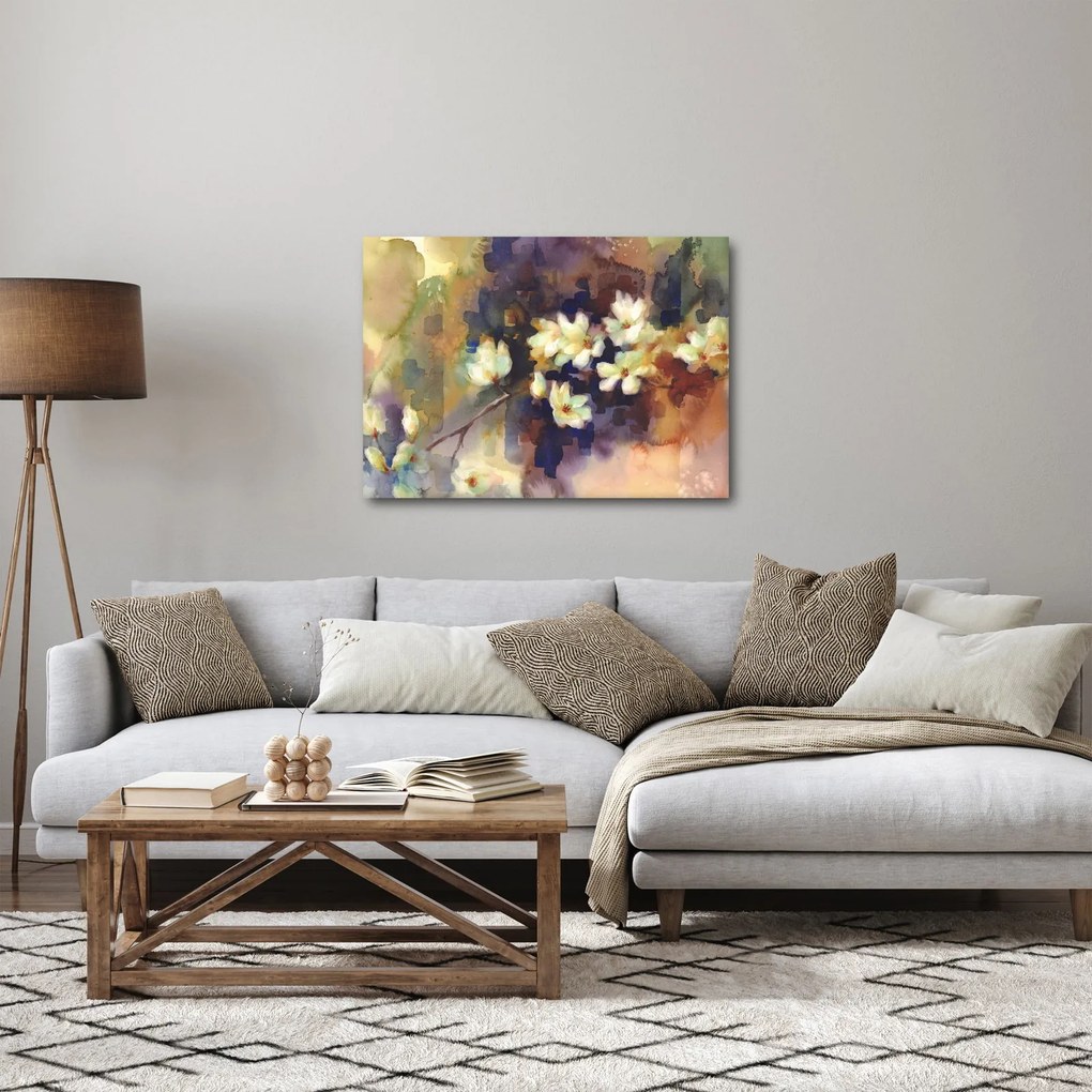 Obraz - Białe magnolie, malarstwo (70x50 cm)