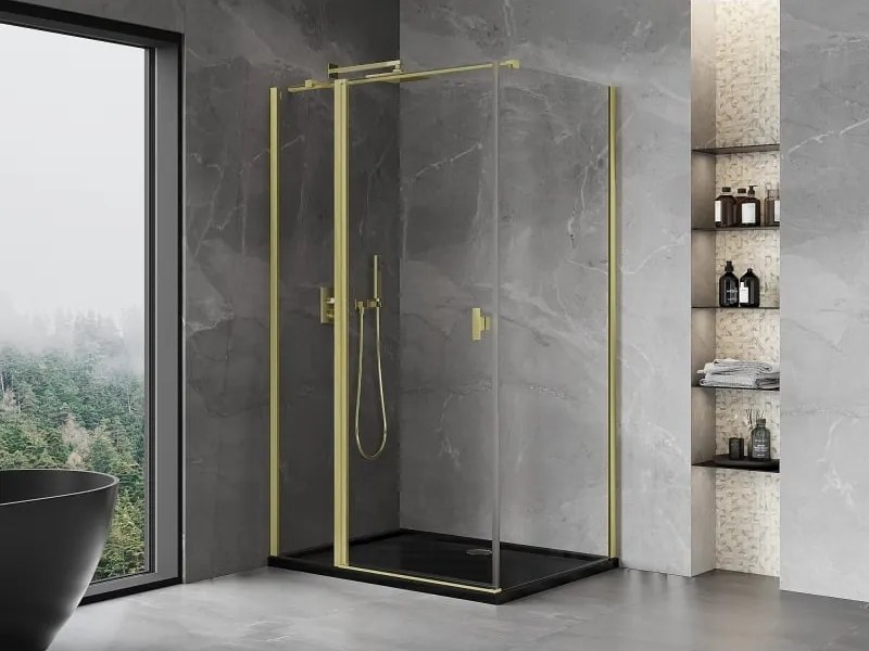 Mexen Mist T kabina prysznicowa uchylna 110 x 90 cm, transparent, złota szczotkowana - 8A4T-110-090-55-00