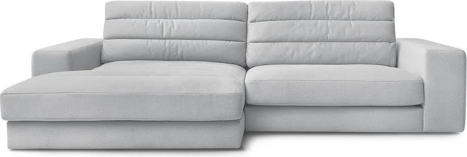 Jasnoszary aksamitny narożnik (lewostronny/z szezlongiem) Sierra – Bobochic Paris