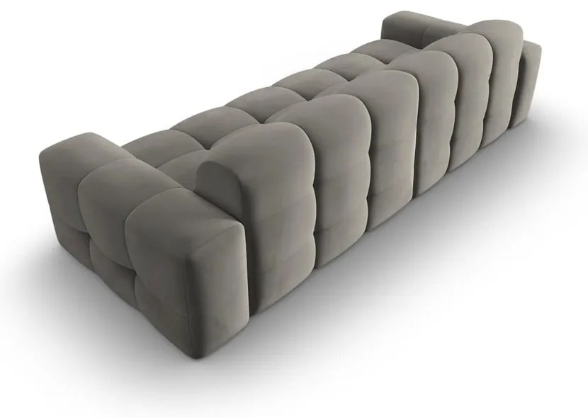 Szara aksamitna sofa 255 cm Kendal – Micadoni Home