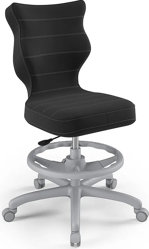 Ergonomiczne krzesło biurkowe dla nastolatka Petit Grey rozmiar 5 (146-176,5 cm) z podnóżkiem