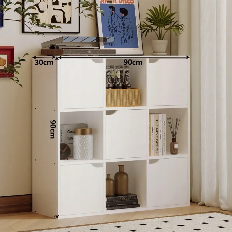 Regał szafka komoda 9półek biała nowoczesna loft