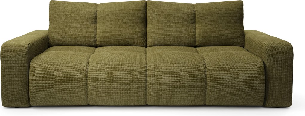 Masseno Sofa DUCA z funkcją spania i pojemnikiem na pościel, Rozkładana sofa - Oliwkowy, FLOW 12