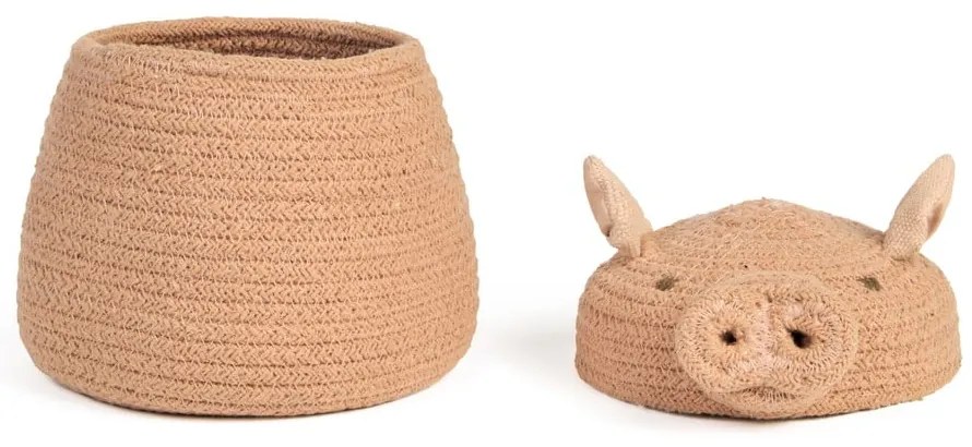 Jasnoróżowy tekstylny dziecięcy kosz na zabawki ø 17x15 cm Mini Peggy the Pig – Lorena Canals