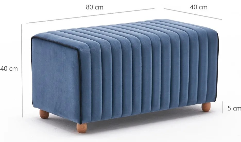 Stołek Mabel Pouf Niebieski