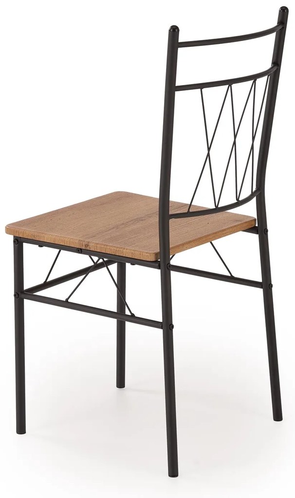 Zestaw stół + 4 krzesła dąb naturalny / czarny FAUST 3