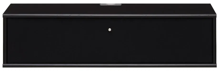 Czarna szafka pod TV w dekorze jesionu 89x22 cm Mistral – Hammel Furniture