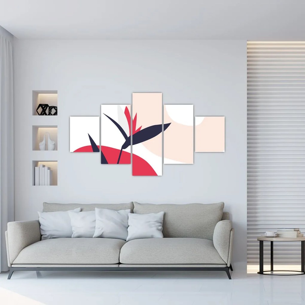 Obraz - Różowa abstrakcja kwiatowa N⁰1 (125x70 cm)