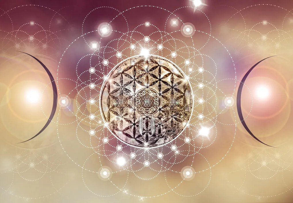 Fototapeta - Mandala z elementami (196x136 cm)