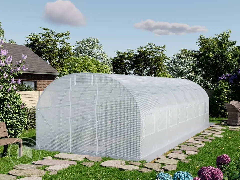 TOOLPORT 3x8m Tunel foliowy, plandeka PE, biały - (8947)