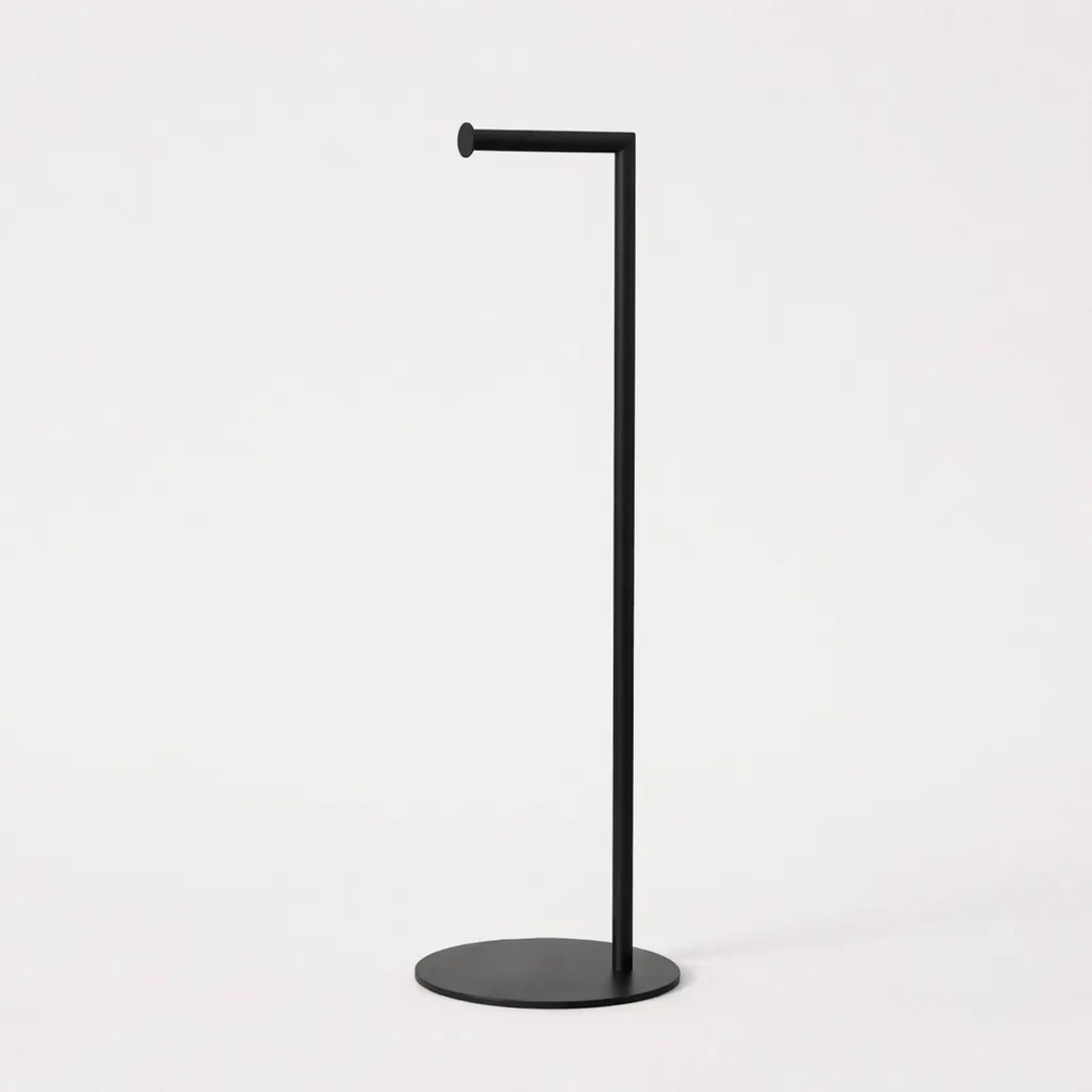 Czarny, minimalistyczny stojak na papier Towelia Round