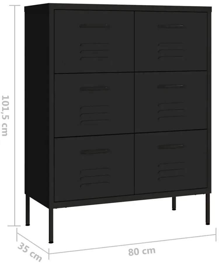 Czarna stalowa szafka na narzędzia go garażu B5-K78