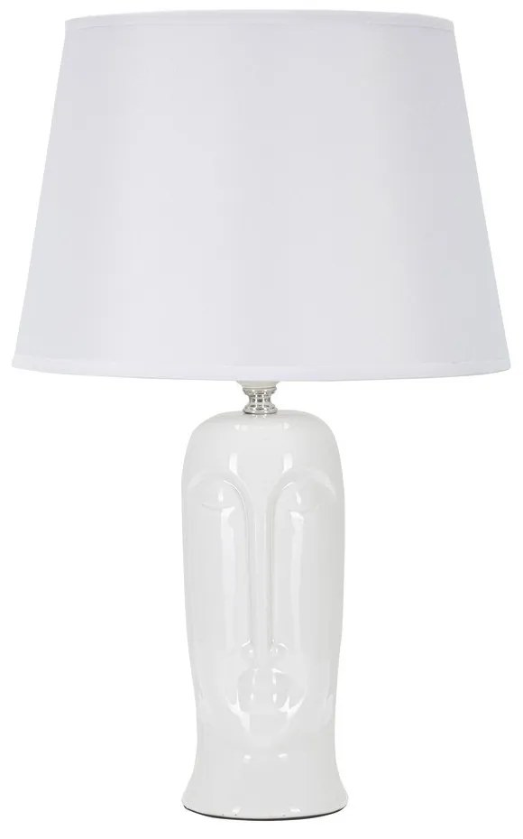 Biała ceramiczna lampa stołowa z tekstylnym kloszem (wys. 46 cm) Statua – Mauro Ferretti