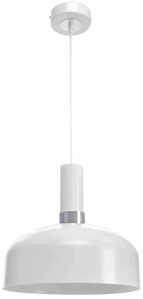 Lampa wisząca MALMO WHITE/CHROME 1xE27, biała, pojedyncza,