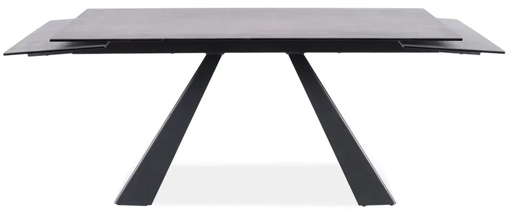 STÓŁ SALVADORE CERAMIC II  CIEMNY SZARY CORSO GREY / CZARNY MAT 120(180)X80 SIGNAL