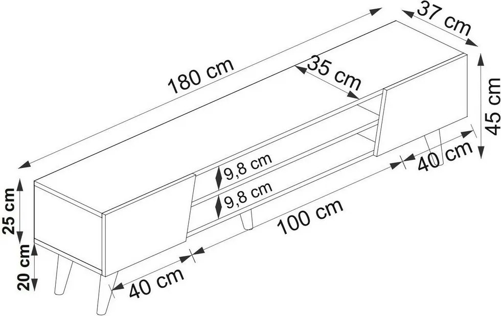 Stolik pod telewizor Clark Walnut and Beige