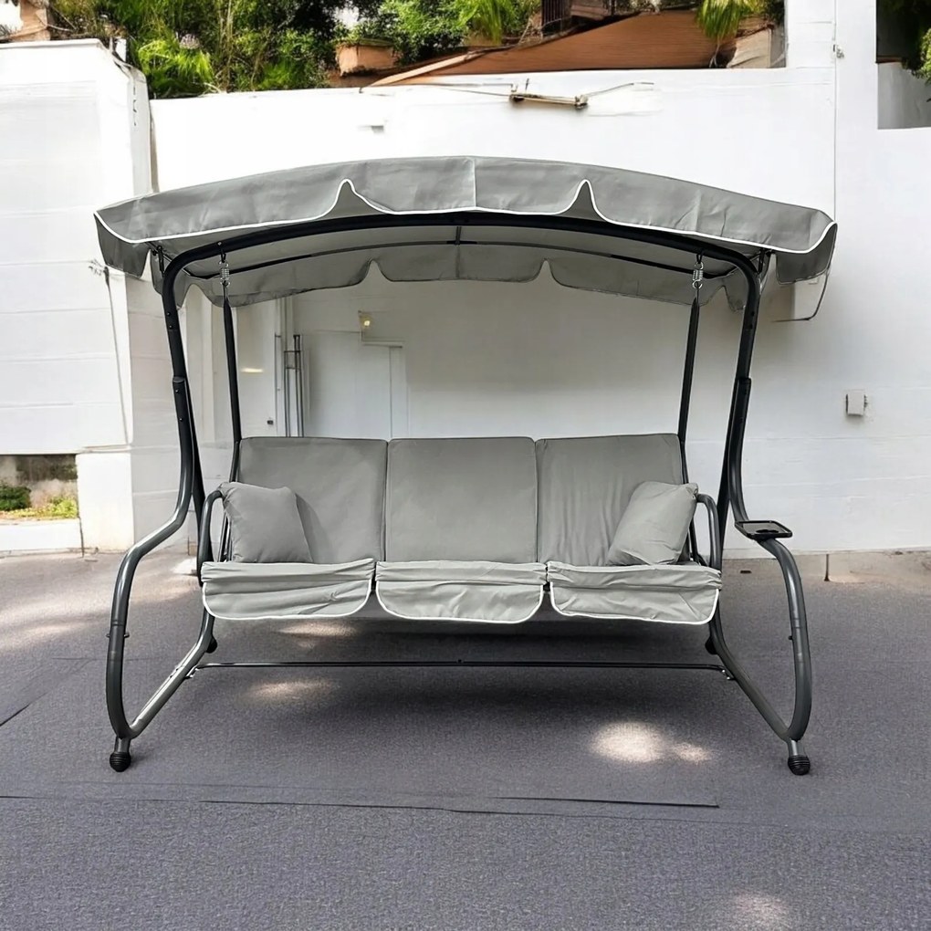 Bujana huśtawka do ogrodu wolnostojąca Nepal MAS-4026 jasny szary