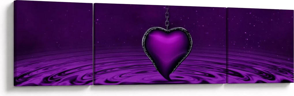 Obraz fioletowego serca (170x50 cm)
