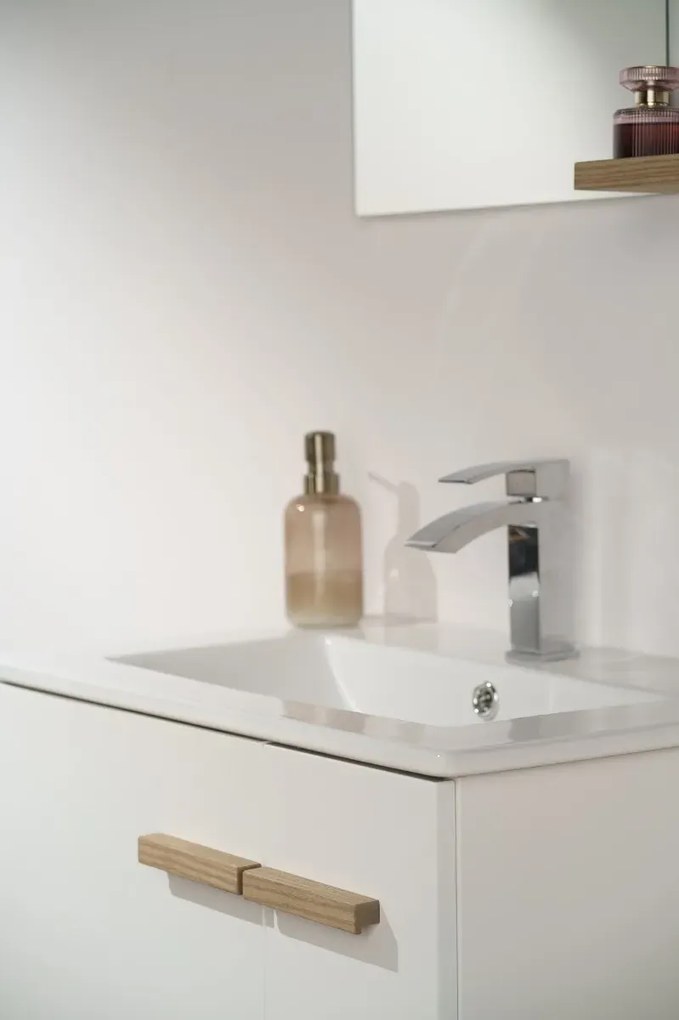 Szafka pod umywalkę L-WOOD 79 cm biały połysk KROFAM