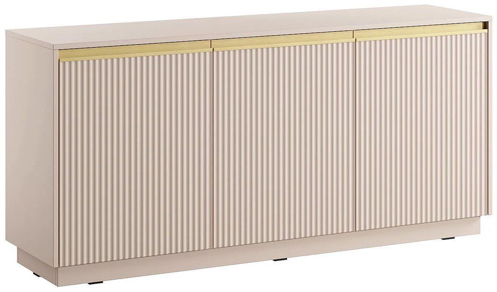 Komoda 3-drzwiowa z MDF - Beżowy i złoty - POSINIA marki Pascal Morabito
