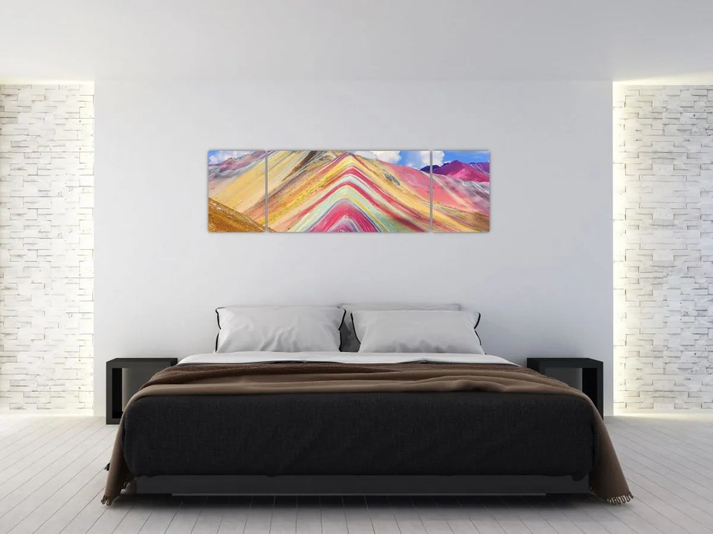 Obraz - Rainbow Mountain, Peru (170x50 cm)