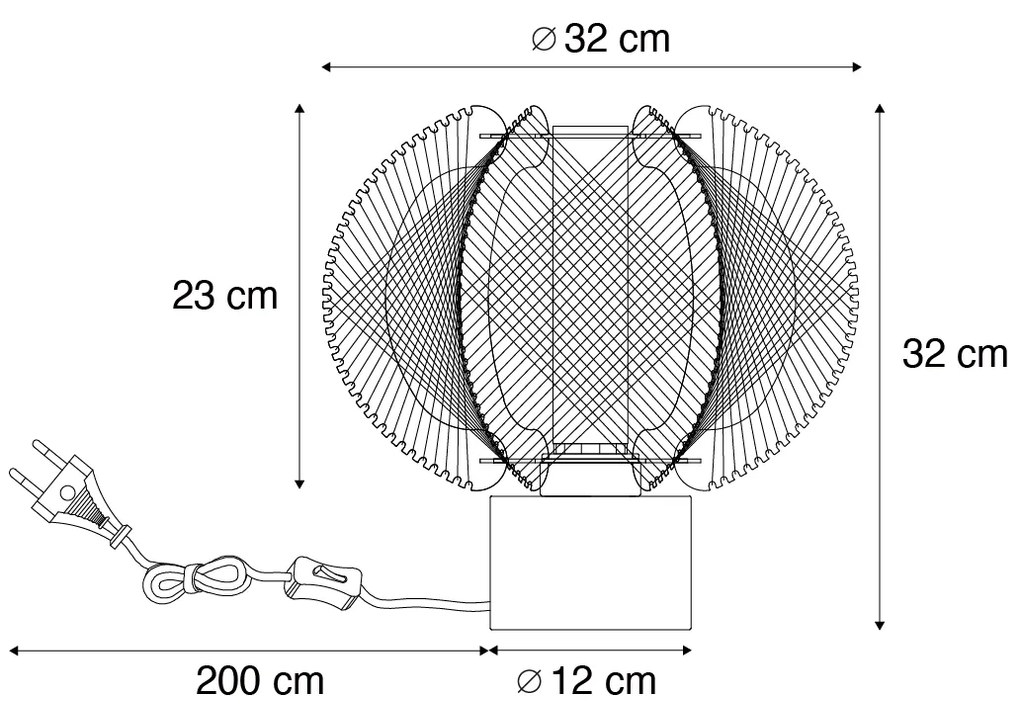 Lampa stołowa Japandi beżowa 32 cm - GertieJapandi Oswietlenie wewnetrzne
