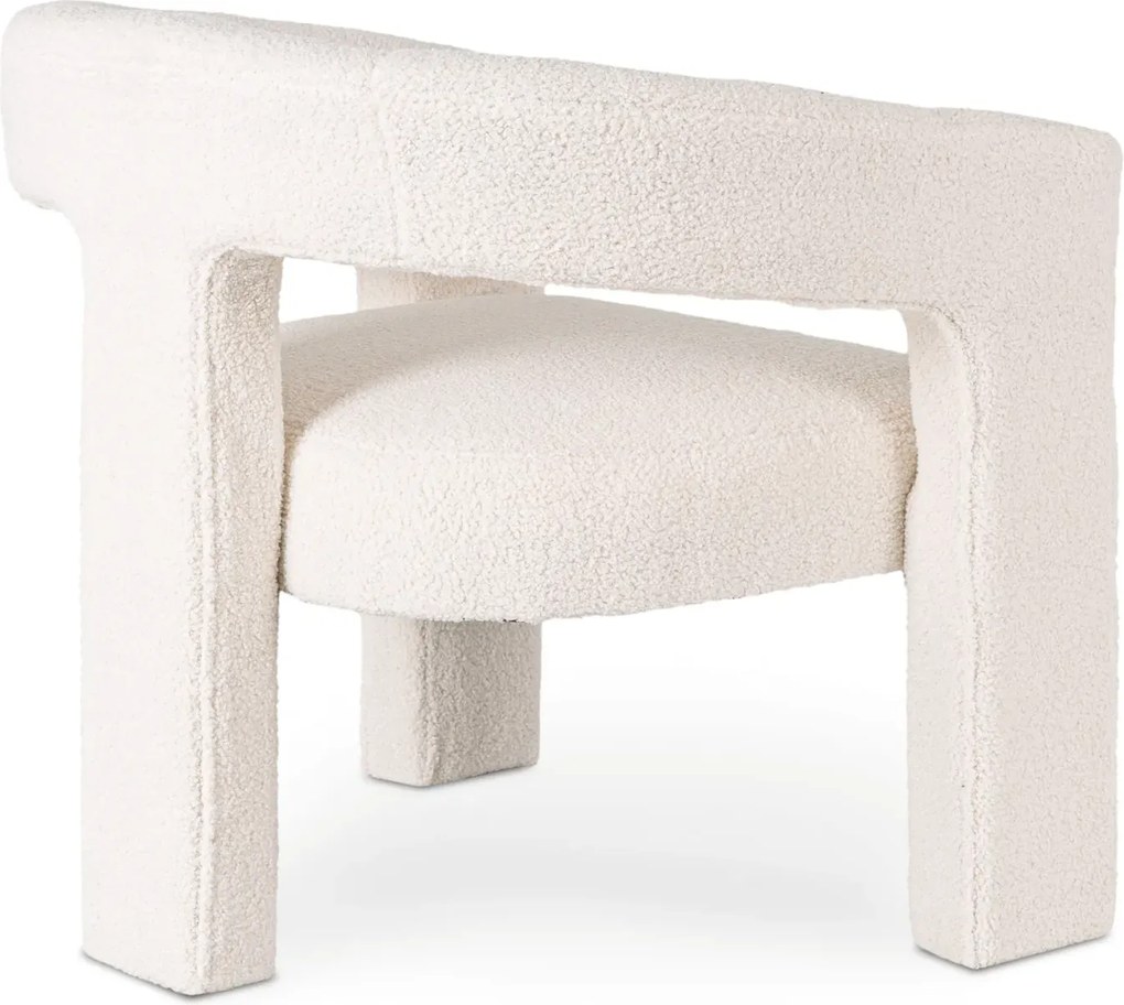 Kremowy fotel nowoczesny boucle S4-P23