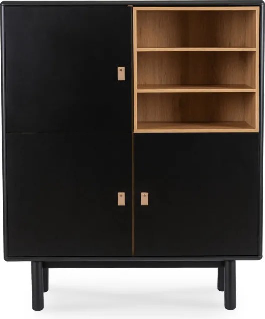 Komoda Trzydrzwiowa VEDDE 100 cm Czarna Loftowa