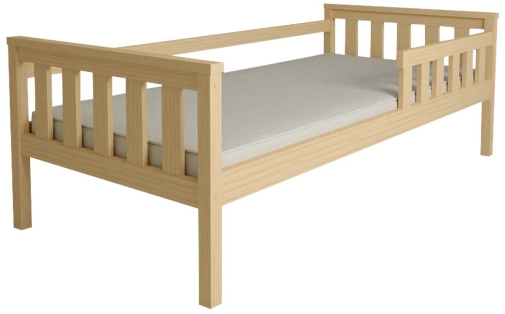 Łóżko dziecięce MONTY 90 x 200 cm, sosna Stelaż: Ze stelażem listwowym rolowanym elastycznym, Materac: Materac Deluxe 10 cm