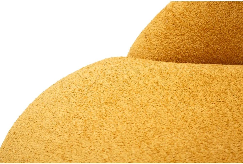 Musztardowy fotel z materiału bouclé Ginerva – Mauro Ferretti