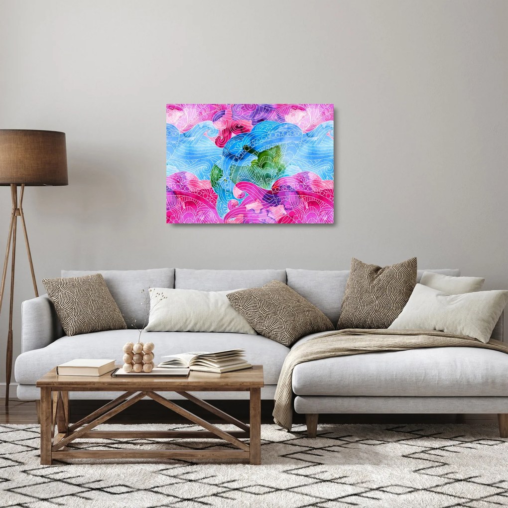 Obraz na szkle - Kolorowe fale (70x50 cm)