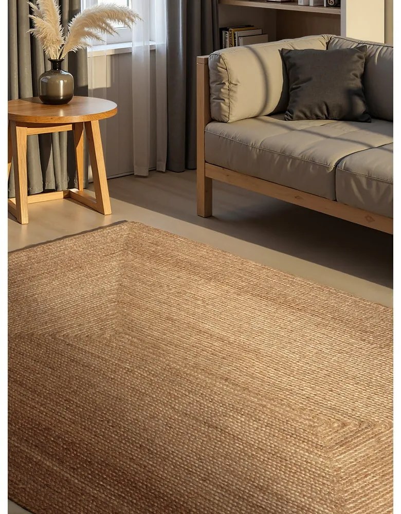 Dywan z juty dwustronny/tkany ręcznie w naturalnym kolorze 80x150 cm Juno – Hanse Home