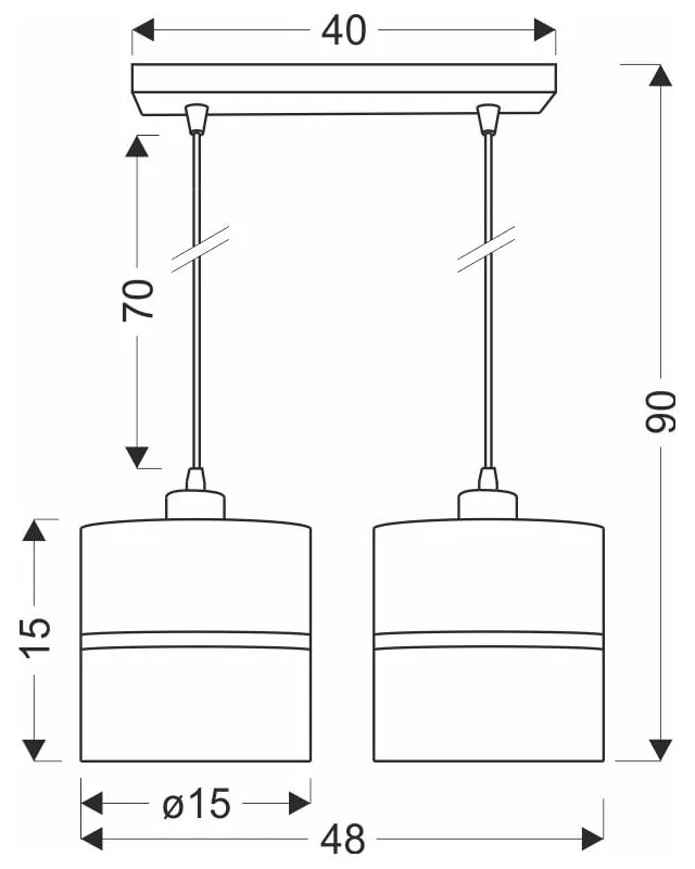 Czarna lampa wisząca z tekstylnym kloszem ø 15 cm Assam – Candellux Lighting