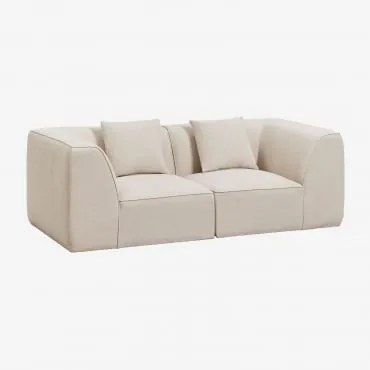 Sofa Modułowy 2-częściowy Tapicerowany Cardea Szenila Kremowy Beż - Sklum