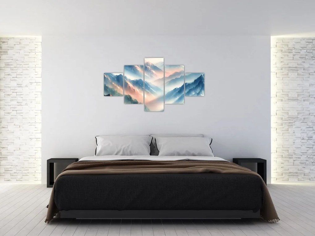 Obraz - Akwarelowe góry (125x70 cm)