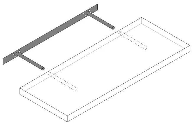 Półka ścienna FIGO+ z konsolą, 70cm, ciemny dąb Casaria