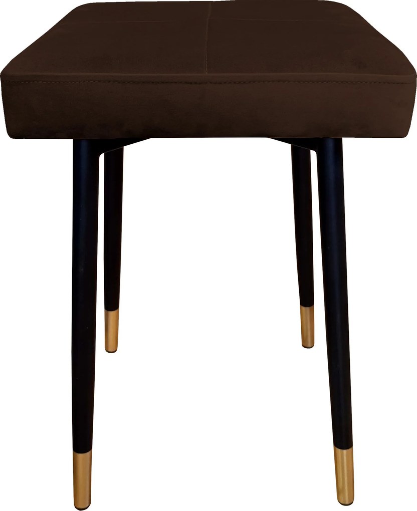 Taboret MAX tkanina Welur stelaż metalowy STOŁEK LOFT : Kolor nogi - Czarno-złota stożek, Kolor tkaniny - VELVET - MG05, Typ tkaniny - Velvet