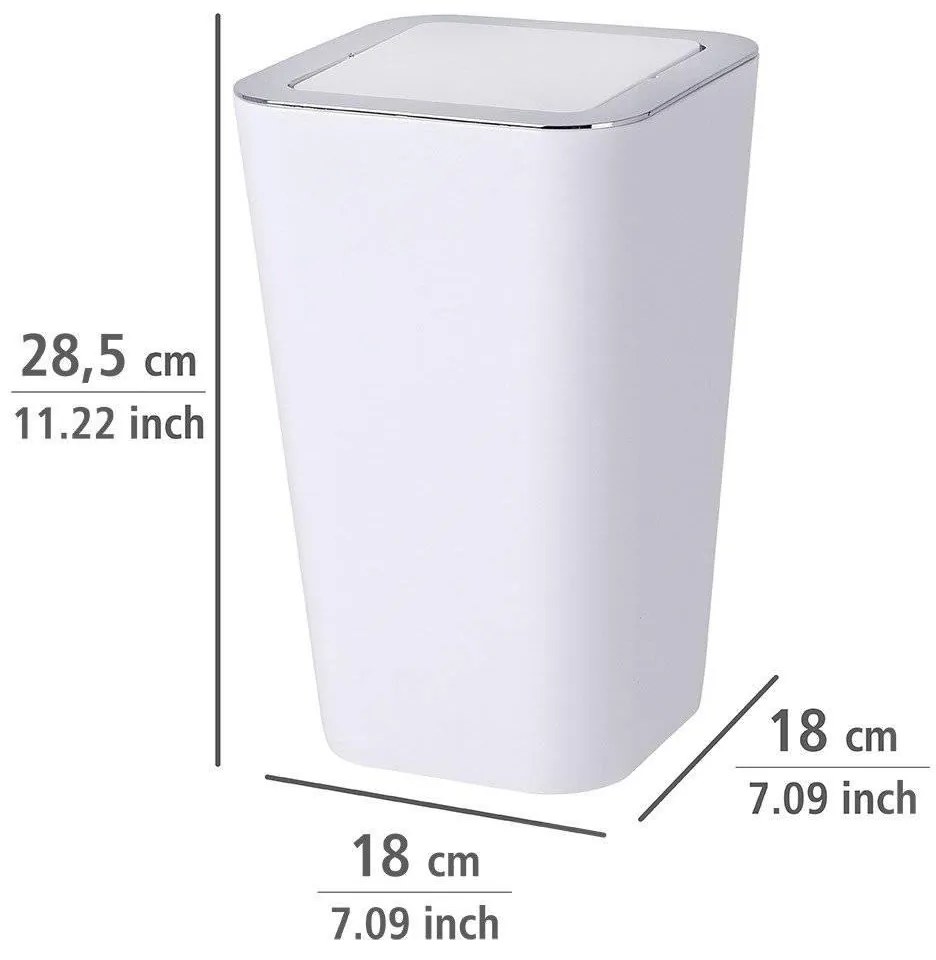 Zestaw: Stojak na papier toaletowy i szczotkę do WC, RIVALTA WHITE + kosz na śmieci CANDY WHITE - 6 l, WENKO