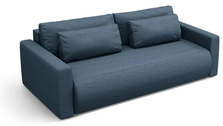 Ciemnoniebieska rozkładana sofa ze schowkiem 238 cm Belfast – Cosmopolitan Design